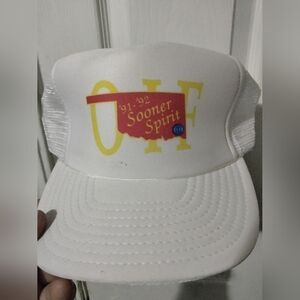 White and Yellow Sooner Spirit Cap